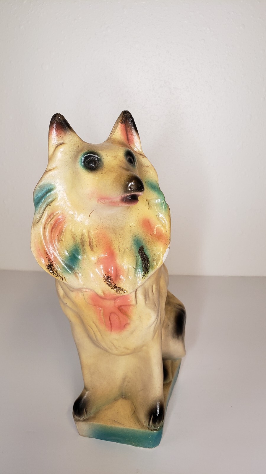 Vintage Chalkware Collie Dog Bank from 1930’s