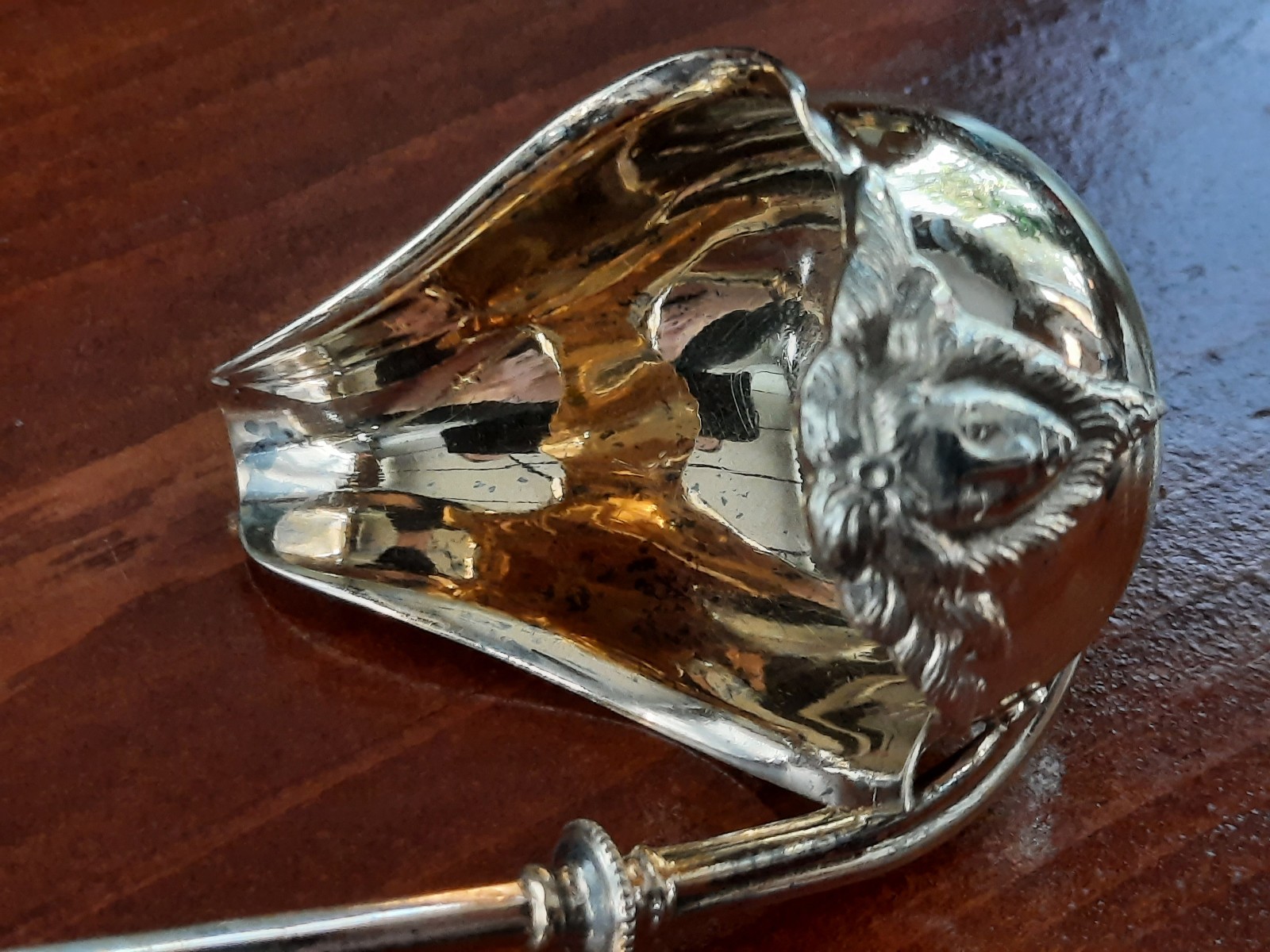 Sterling Silver George Sharp Ball End Medusa Spouted Ladle, Mono M