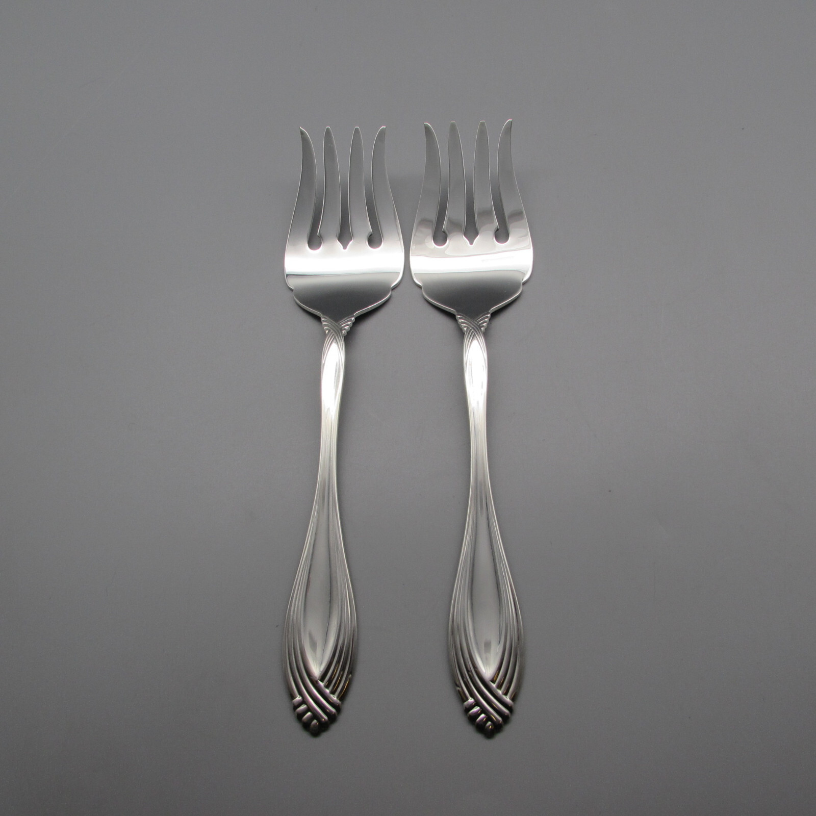 Oneida Silverplate Silver Heiress Serving Forks – Set of Two NOS USA Made