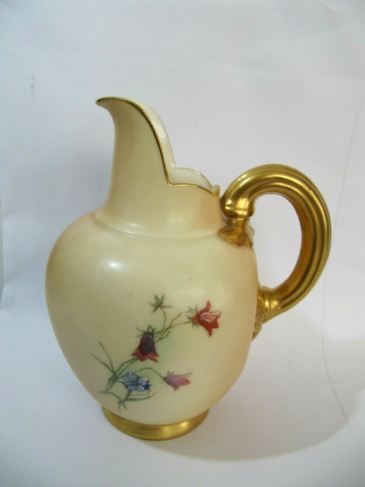 Royal Worcester Blush Ivory Hand Painted Ovoid Jug – 1901 – 5″