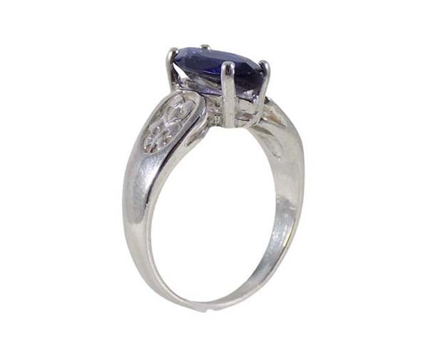 19thC Antique 1¼ct+ Iolite+Silver Ring Sacred to Roman King of Gods Jupiter Zeus
