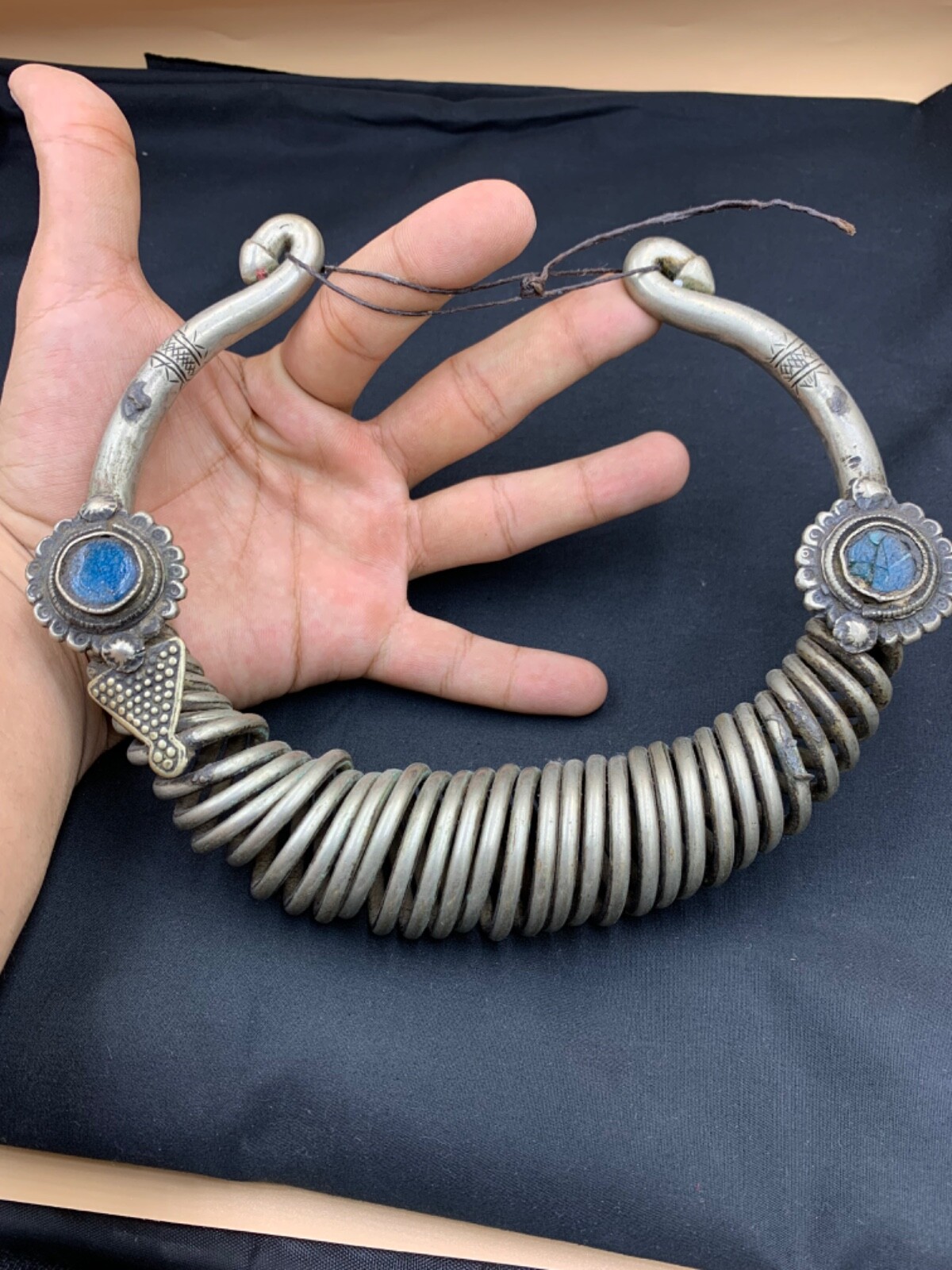 Tribal Vintage officials Kalash Spiral Torc Necklace from Afghanistan kochi