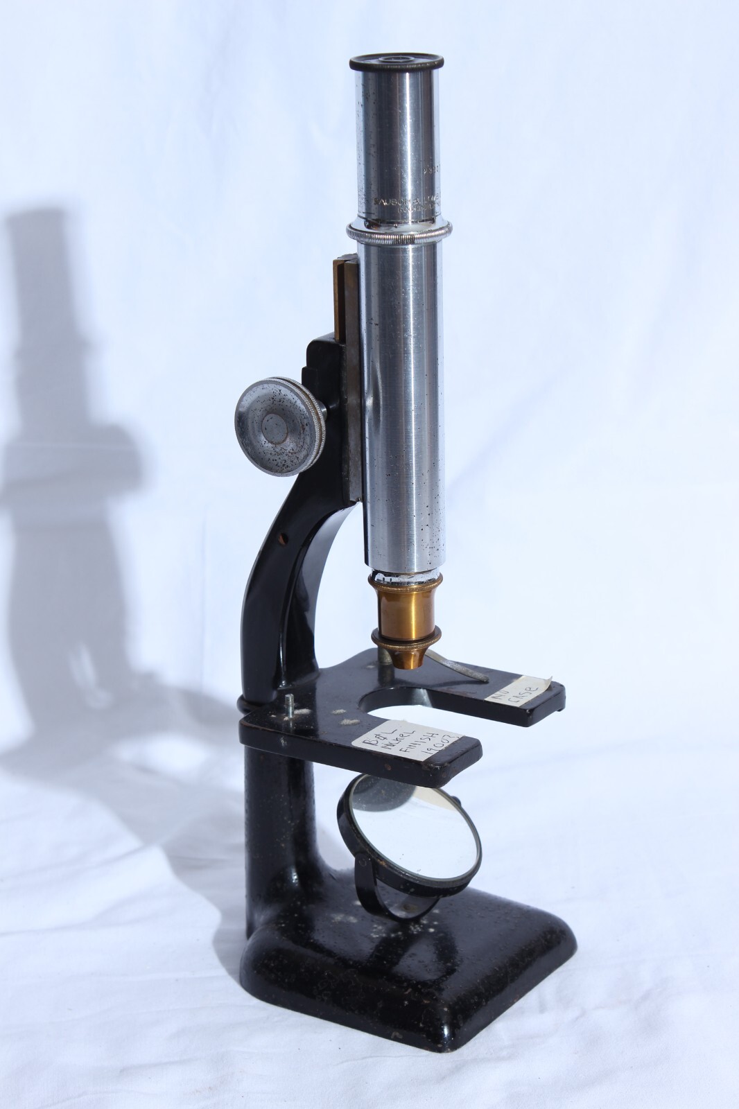 ANTIQUE BRASS BAUSCH & LOMB Optical Co Nickel Plate MICROSCOPE