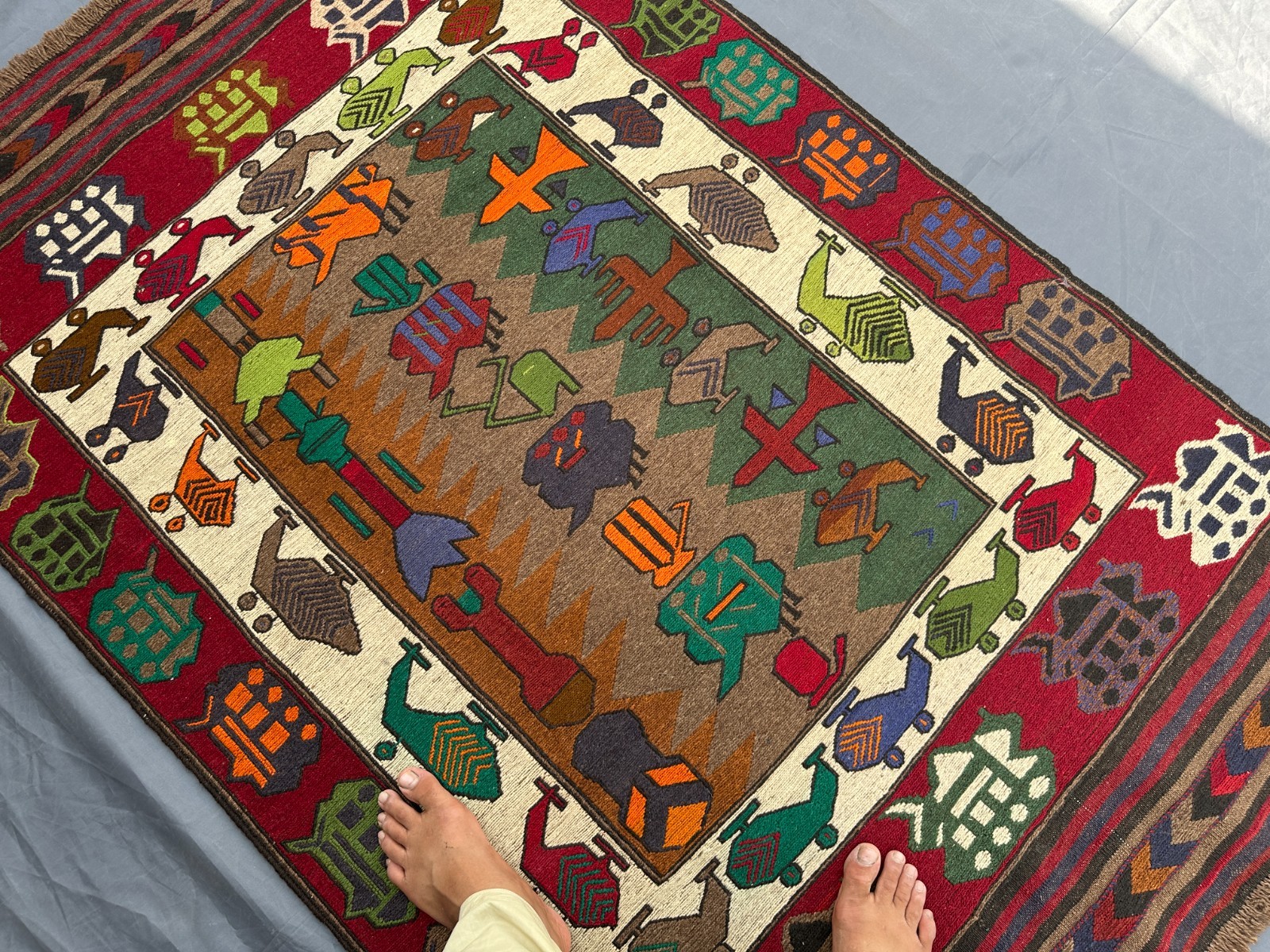 4×6 Vintage Afghan Handmade Kilim Rug War Tribal Wool Office Oriental Decor Rug