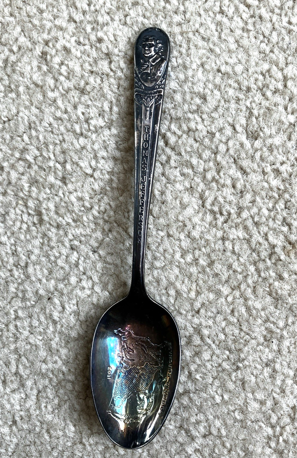 Thomas Jefferson Commemorative Spoon Rogers Silver Plated US President Vintage