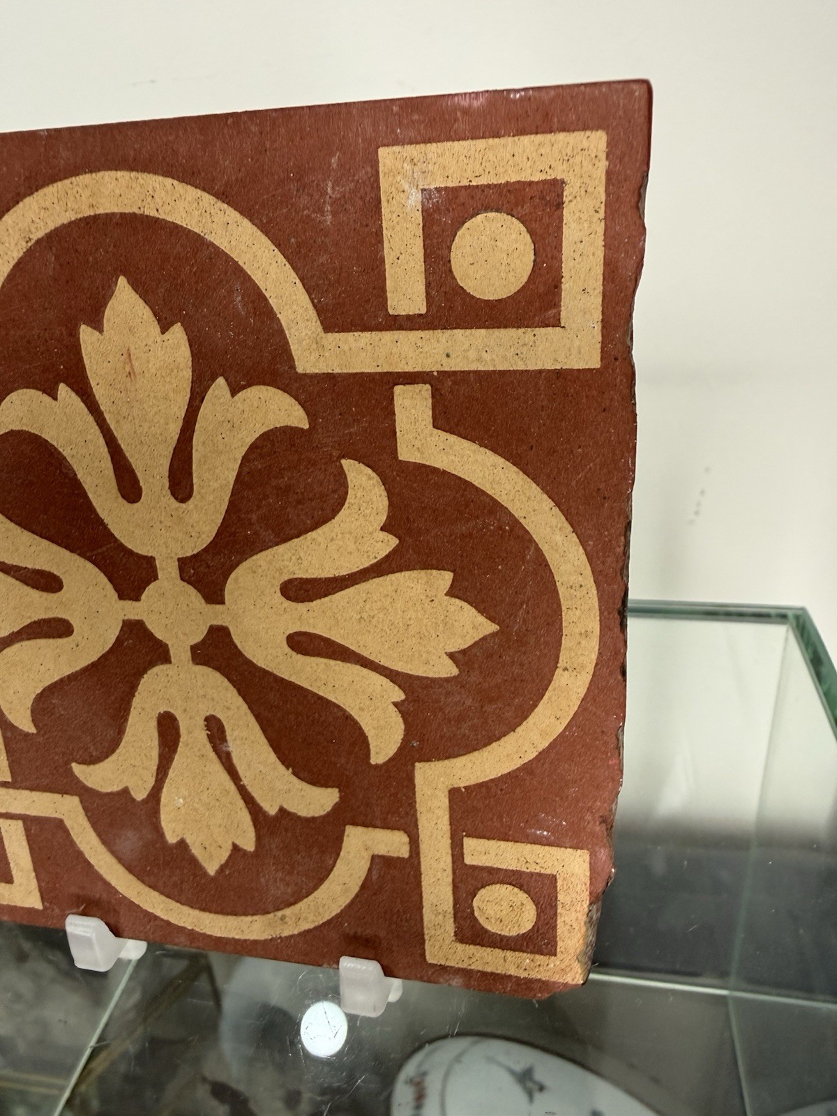 Antique Victorian Encaustic Decorative Tile, Small – Salvage, Reclaimed