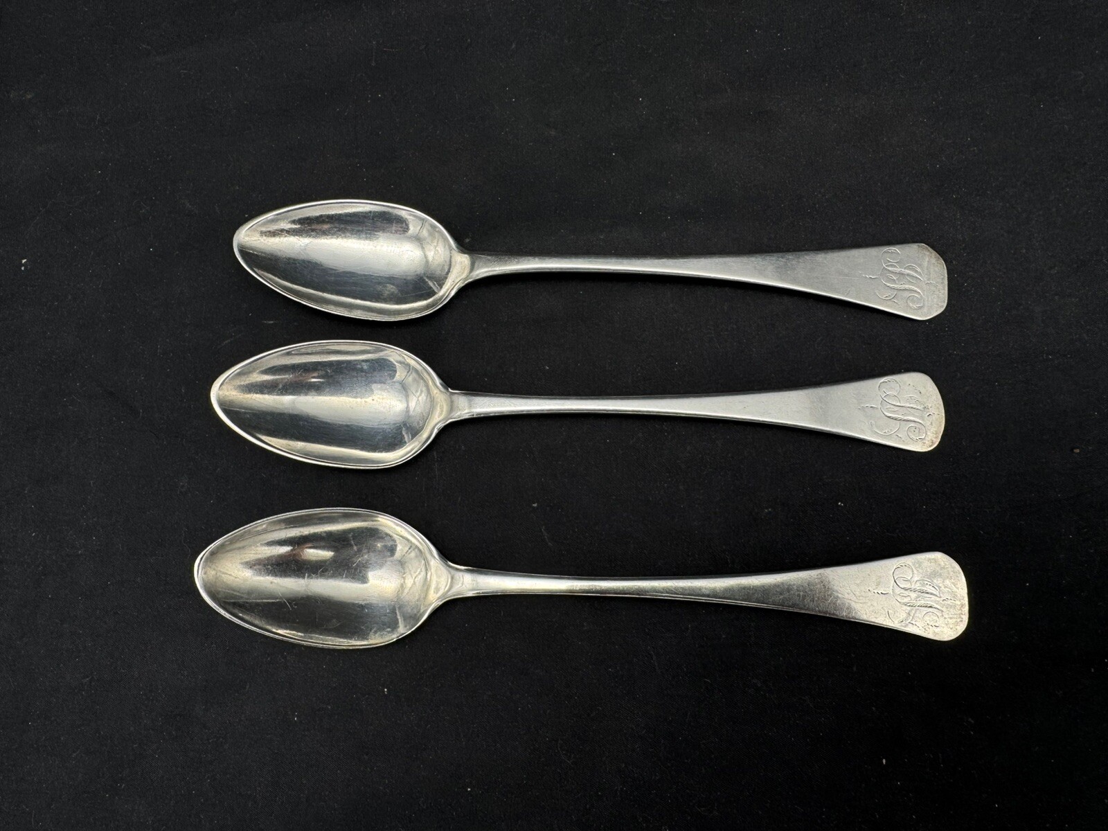 LOT OF 3 ENOCH MOULTON COIN SILVER SPOONS, 6″