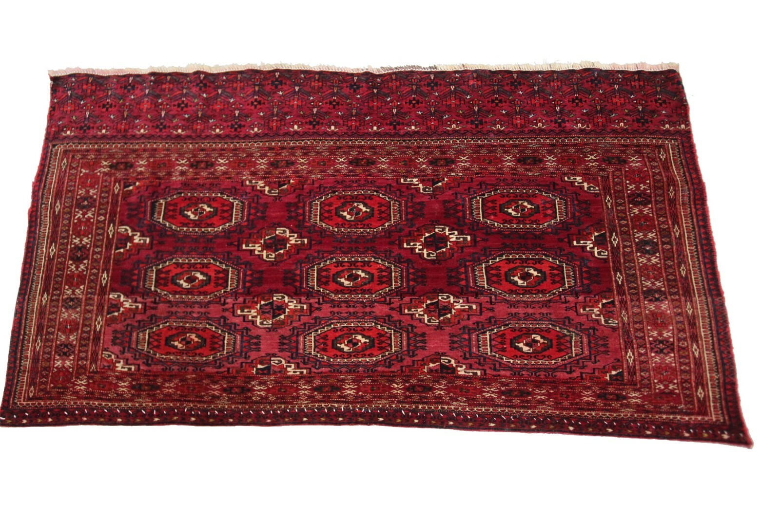 3×5 Antique Exceptional Handmade Boho Tapestry Wall Hanging Rug Red c.1910