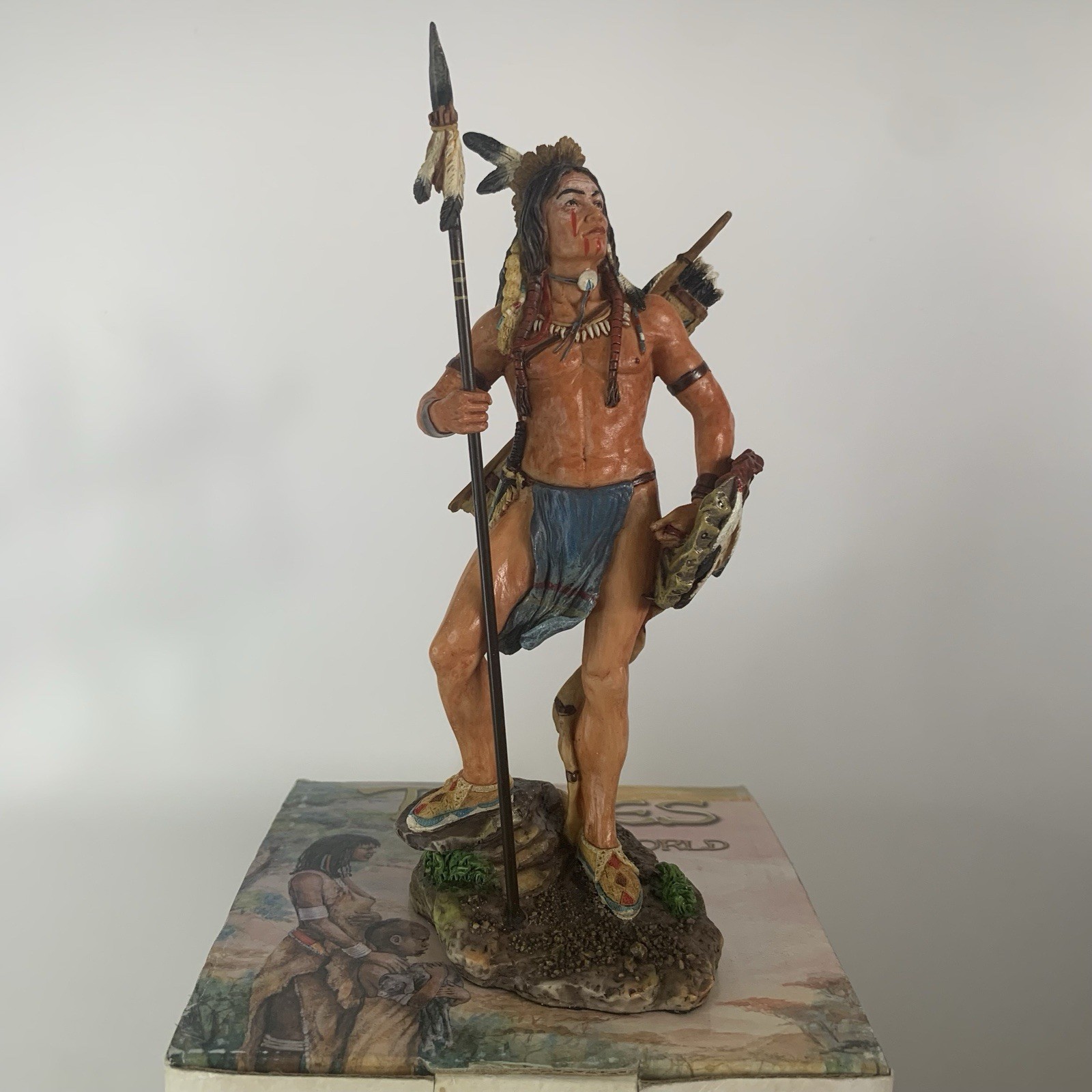 Native American Indian Ornament Figurine Veronese Collection Spear and Shield