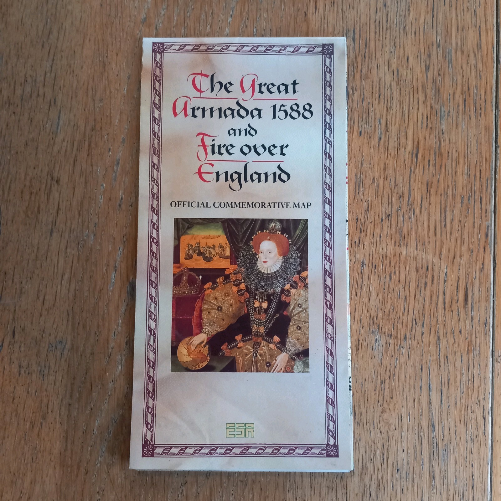 Commemorative Map. The Great Armada 1588 and fire over England
