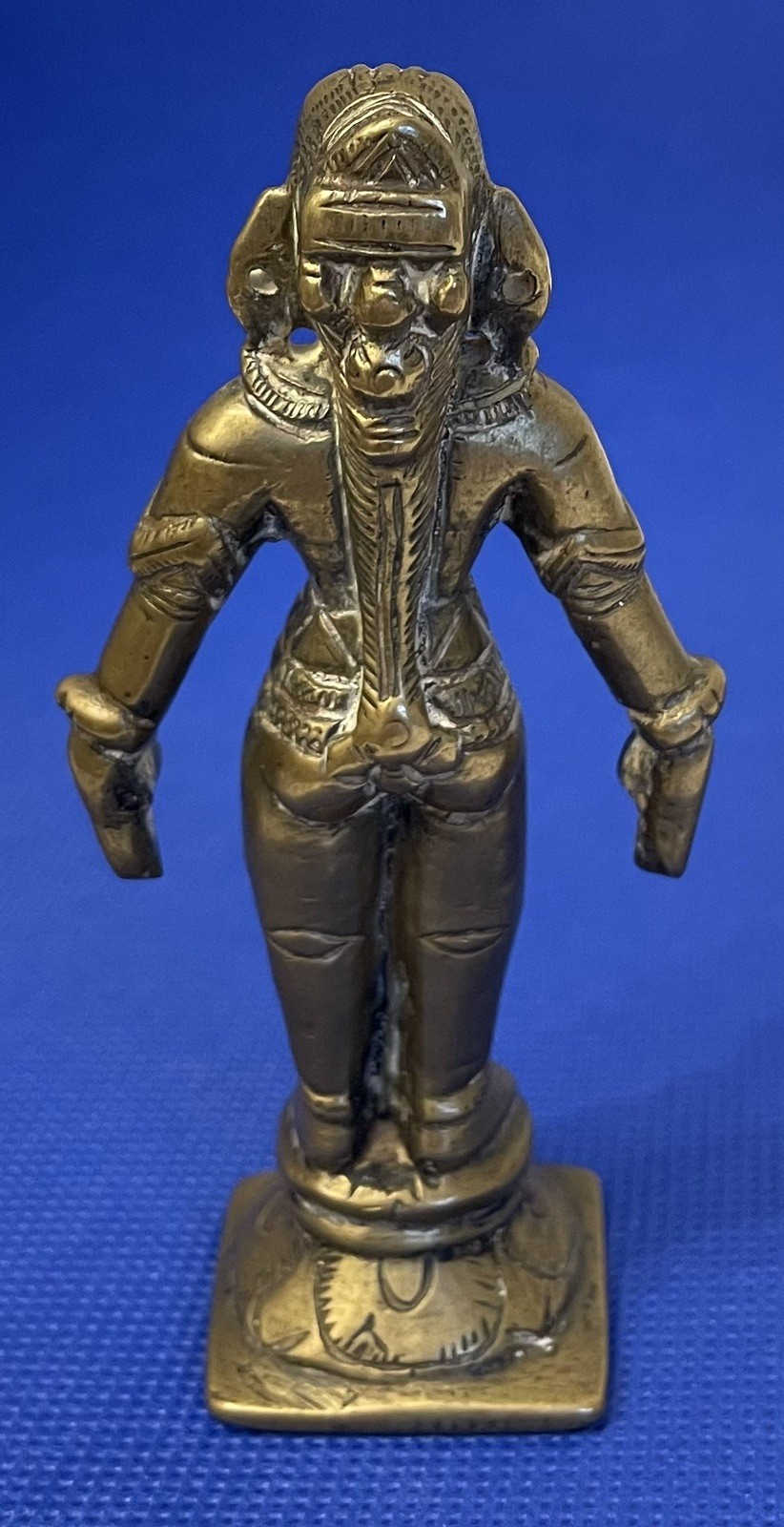 Indian solid brass female statue figurine 10cm – excellent detail – Free Post