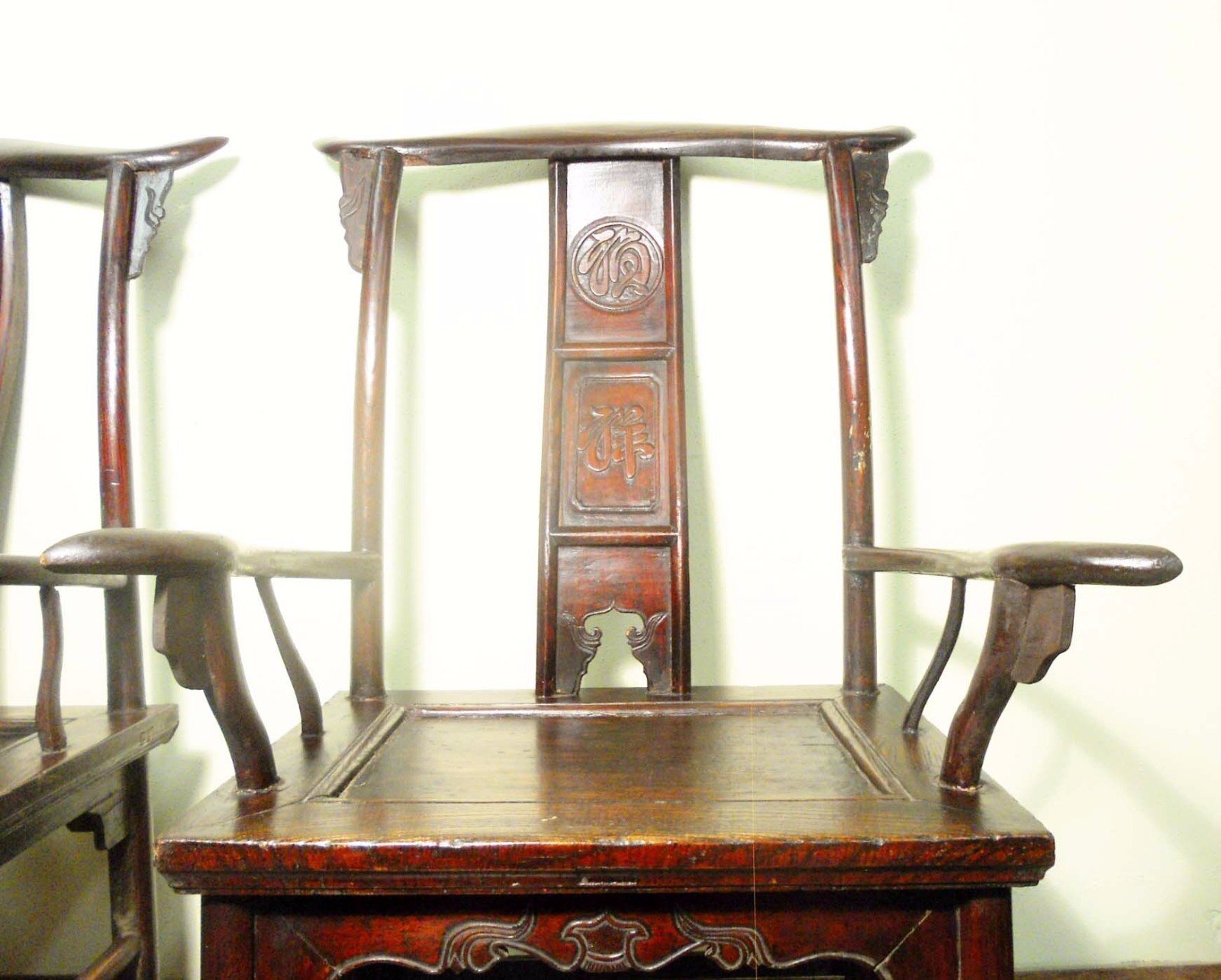Antique Chinese High Back Arm Chairs (5792) (Pair), Circa 1800-1849