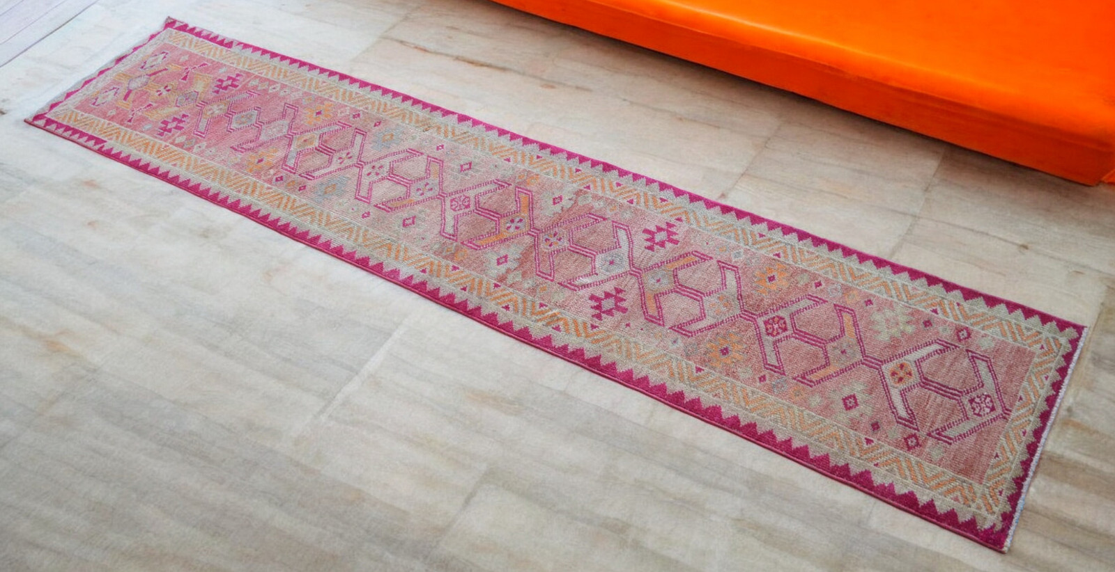 2×11 Runner Vintage Turkish Rug HandMade Hallway Rug Kitchen Decor Rug 2.4×11.1