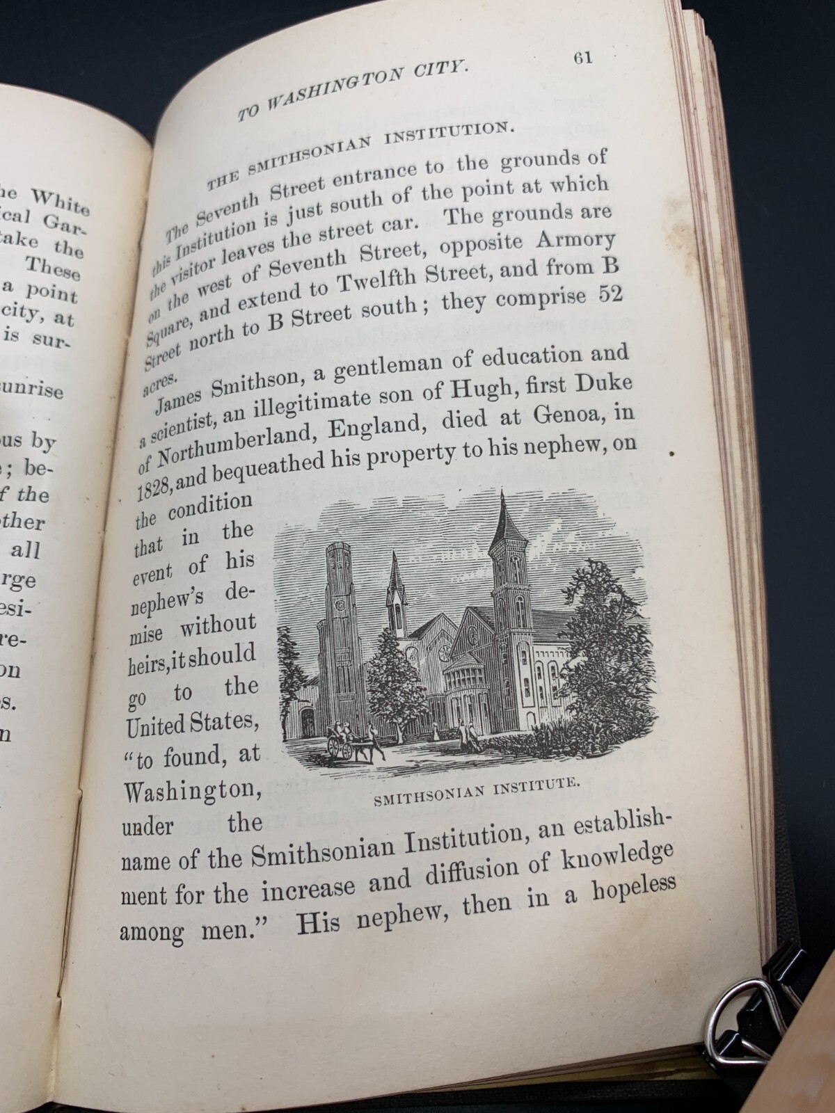 1875 Washington DC Guide Morrison Strangers Guide Folding Map Antique Book