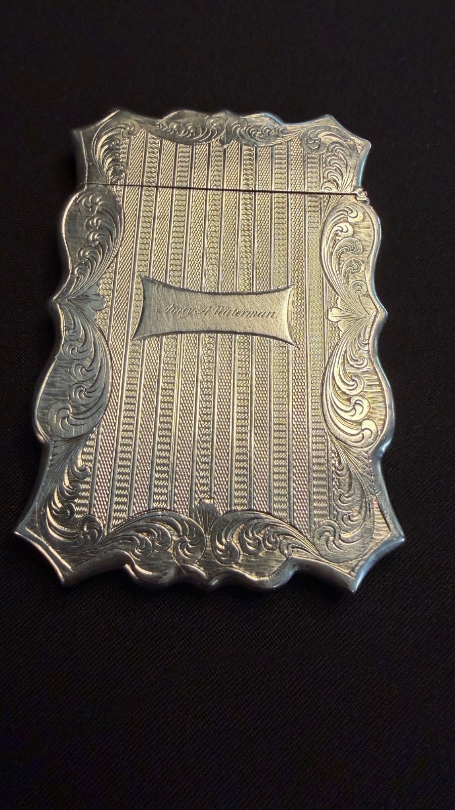 Victorian American Coin Silver Calling Card Case
