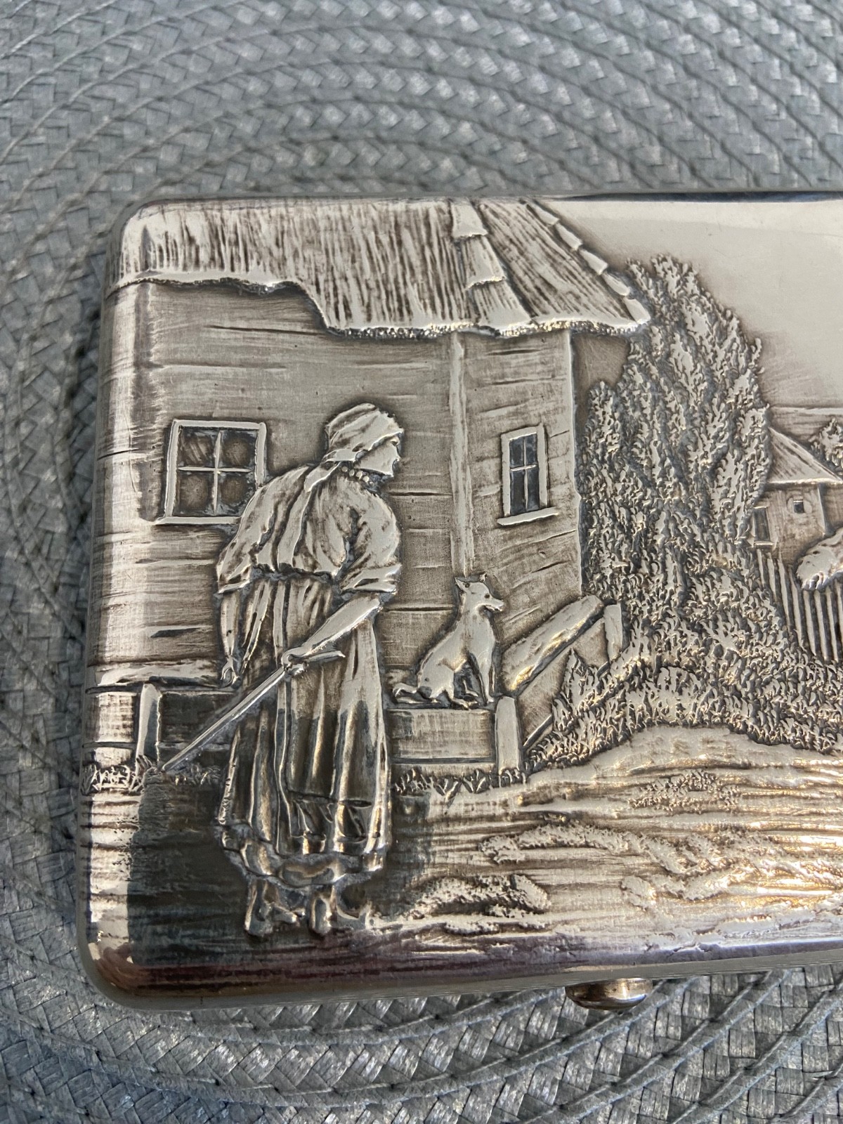 1889 Antique Russian Silver Cigarette Case .