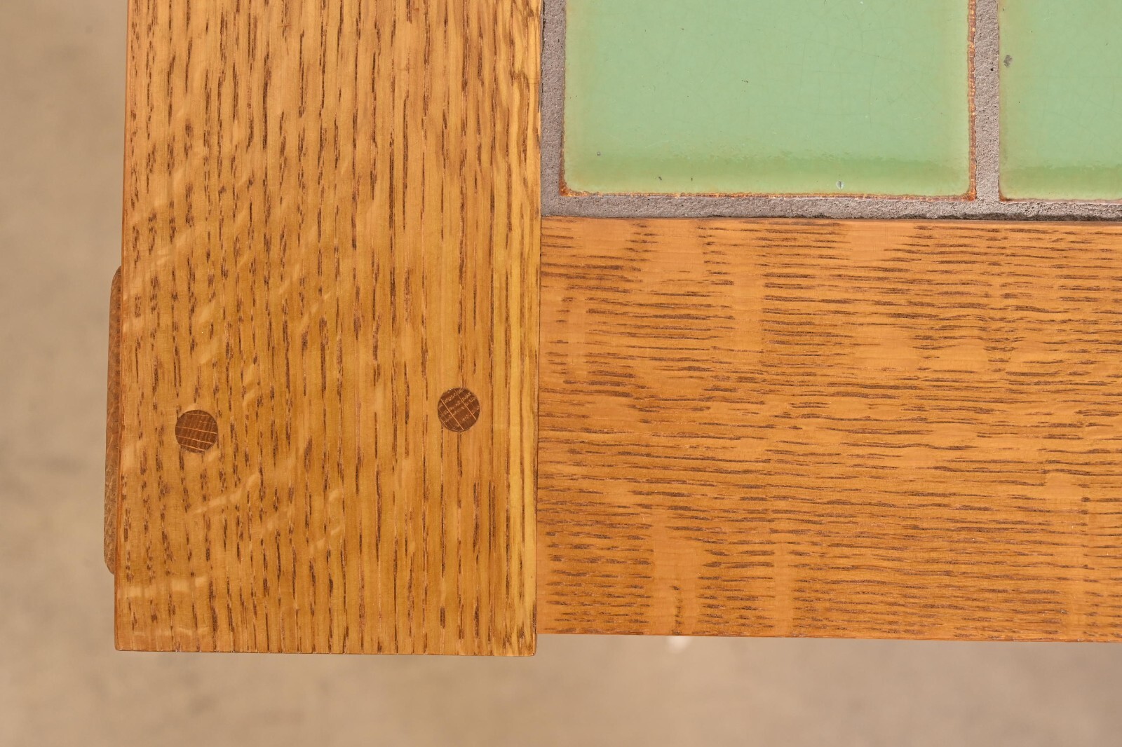 Stickley Mission Oak Arts & Crafts Tile Top Occasional Side Table