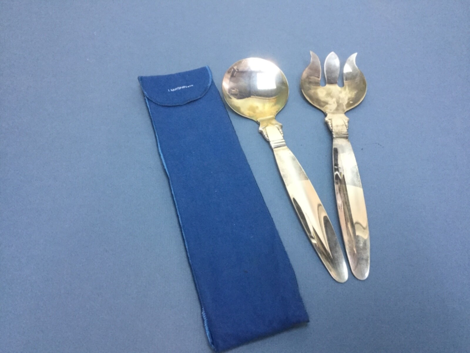 Silverplate….English Silver Mfg Corp 2 Piece Salad Serving Set Deco Style