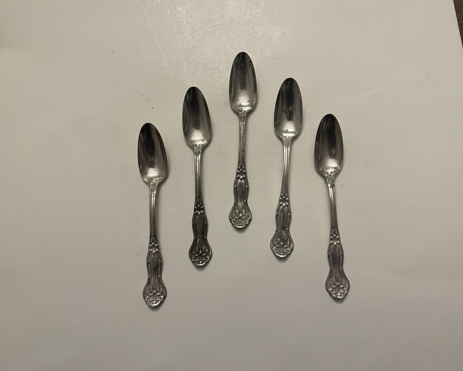 Antique Williams Bros. A-1 Fruit Spoons – Set 5 Paragon Style 1915