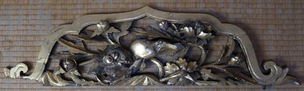 Japan wood Buddhist temple architecture frieze sculpture 1700s antique