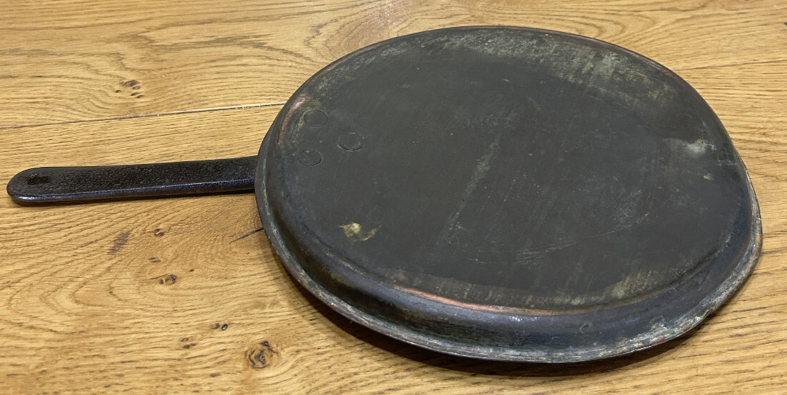 Antique Copper & Iron Pan Lid 10.5″ inch dia