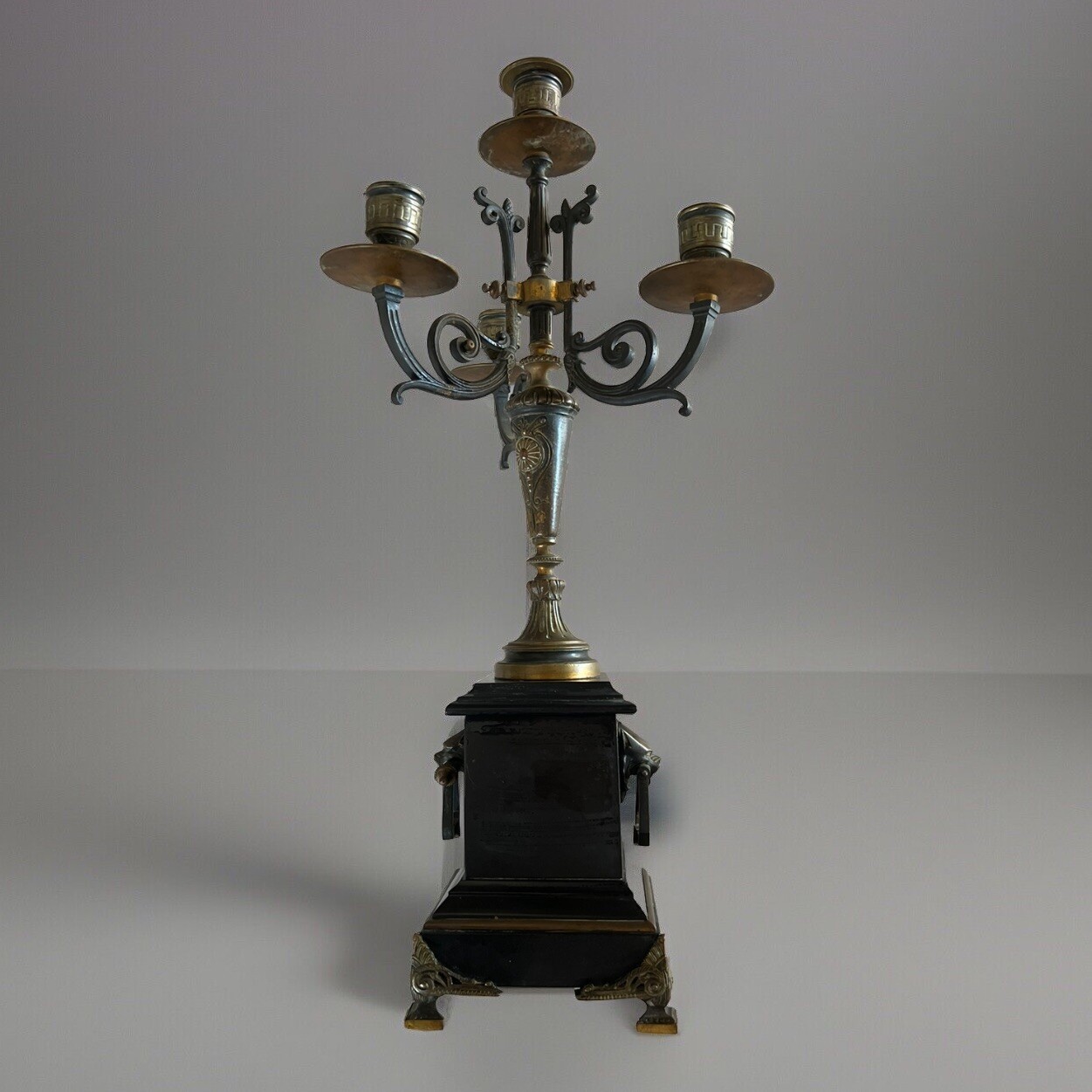 Antique Napoleon III Cassolette Candelabra With 4 Candleholders, 19.5”