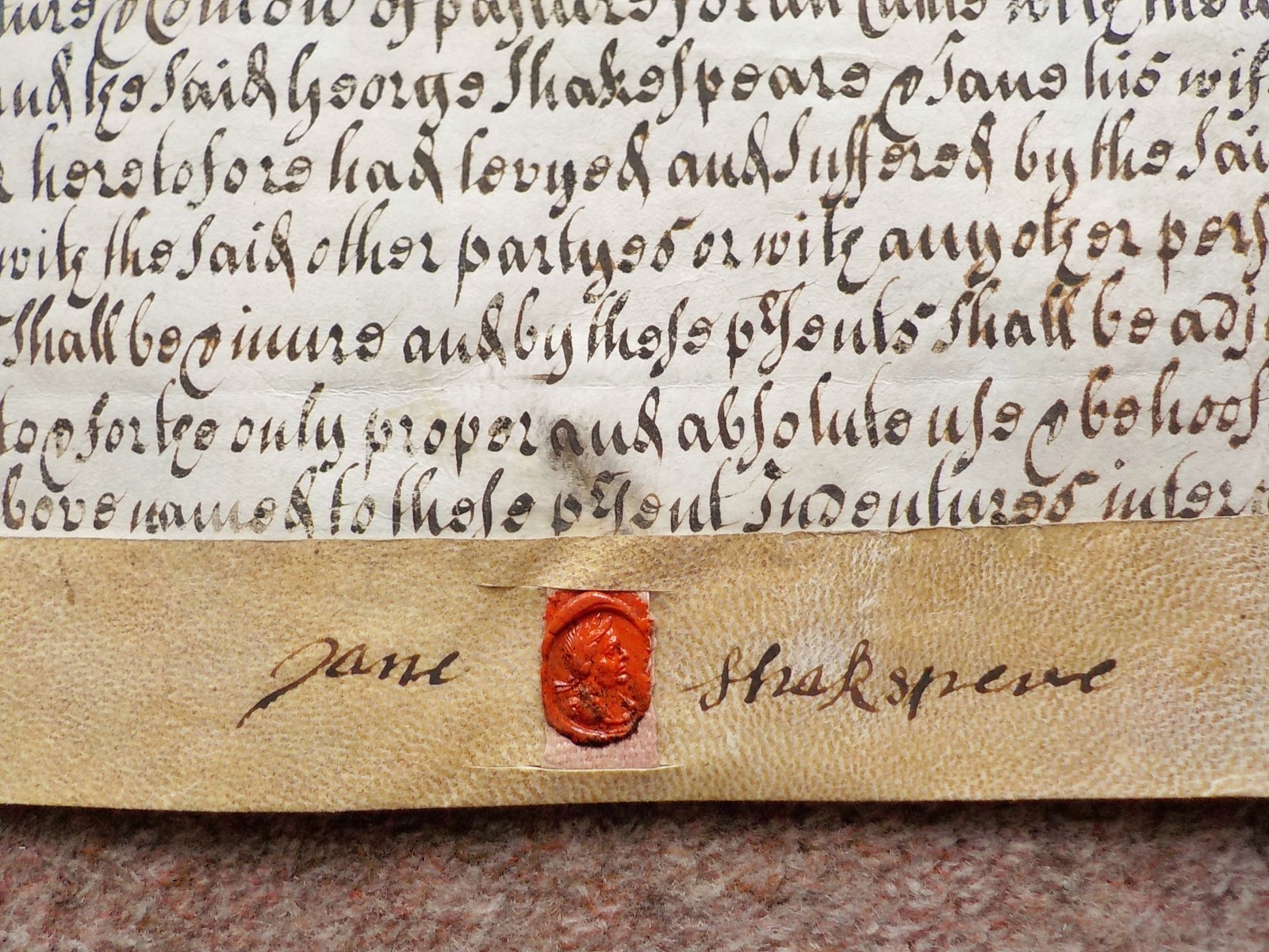 1719 Cliff Warwickshire Vellum Deed Indenture Shakespeare + Willington family