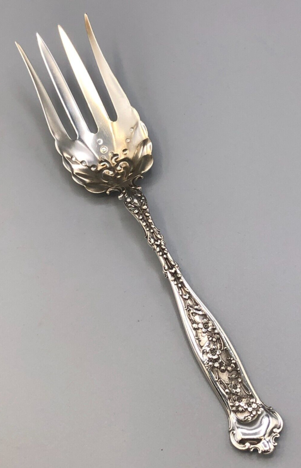 Dresden by Whiting div. of Gorham sterling silver Meat Serving Fork 9″
