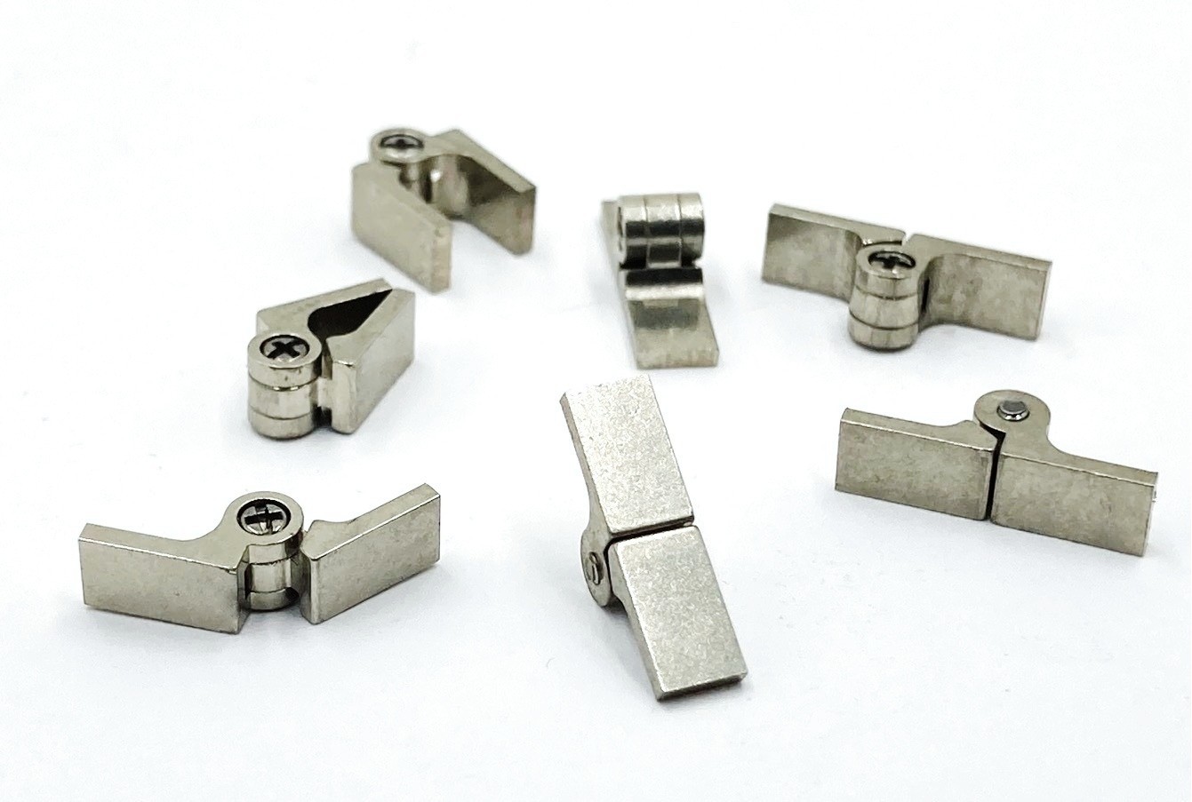 12 Vintage Japan Movable Rectangle Mini 12.5mm Hinge Silver Plated Findings N250