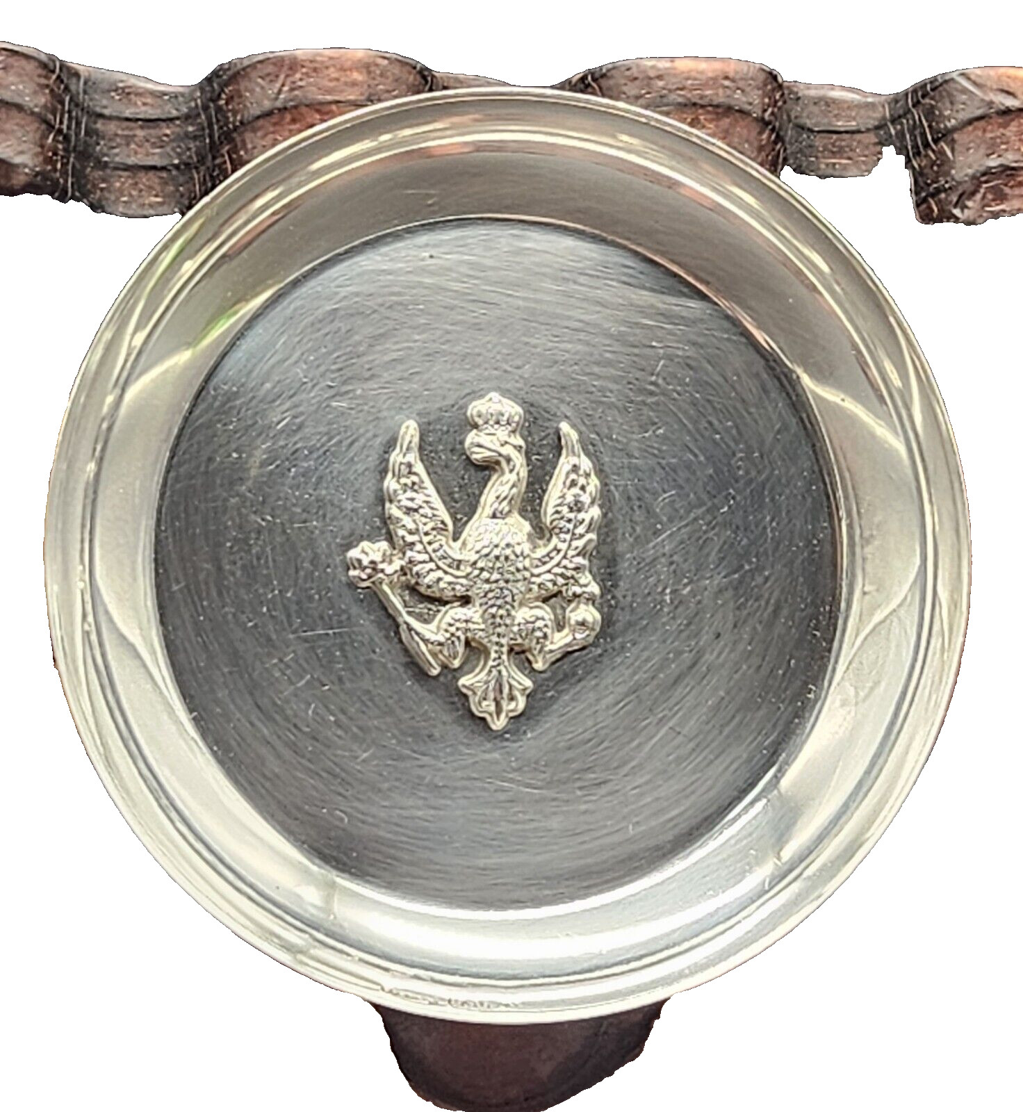 Solid Silver 830 Trinket/Coin Dish with King’s Hussars Symbol UK/c1911