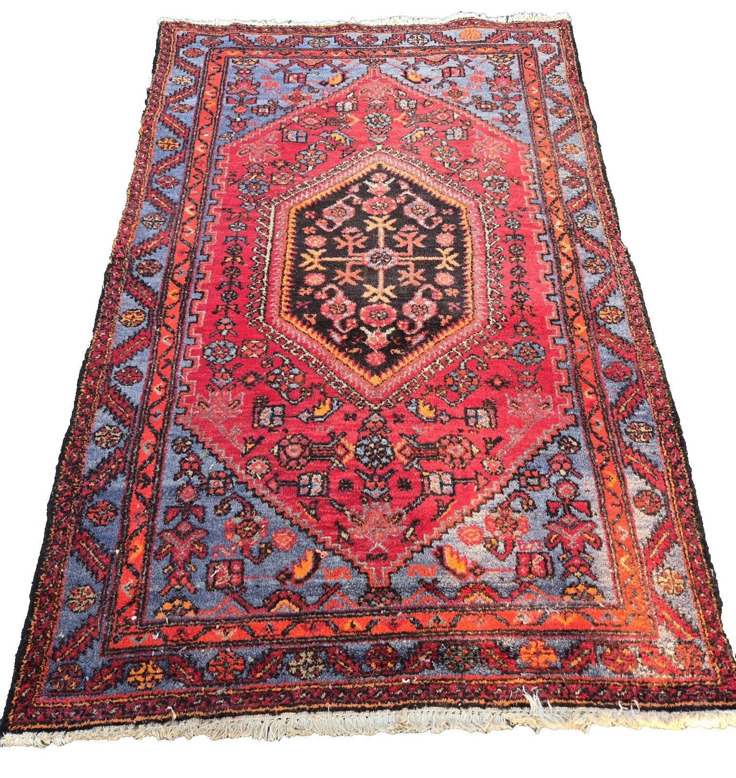 Genuine Zanjan Middle Eastern Rug Hand Knotted Tribal 6’9″x4’6″ Has Tag Vintage