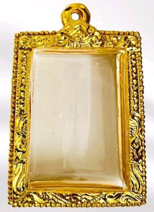 4x3cm Empty Case Frame Phra Somdej Gold Micron Pendant Gem Thai Amulet Pattern