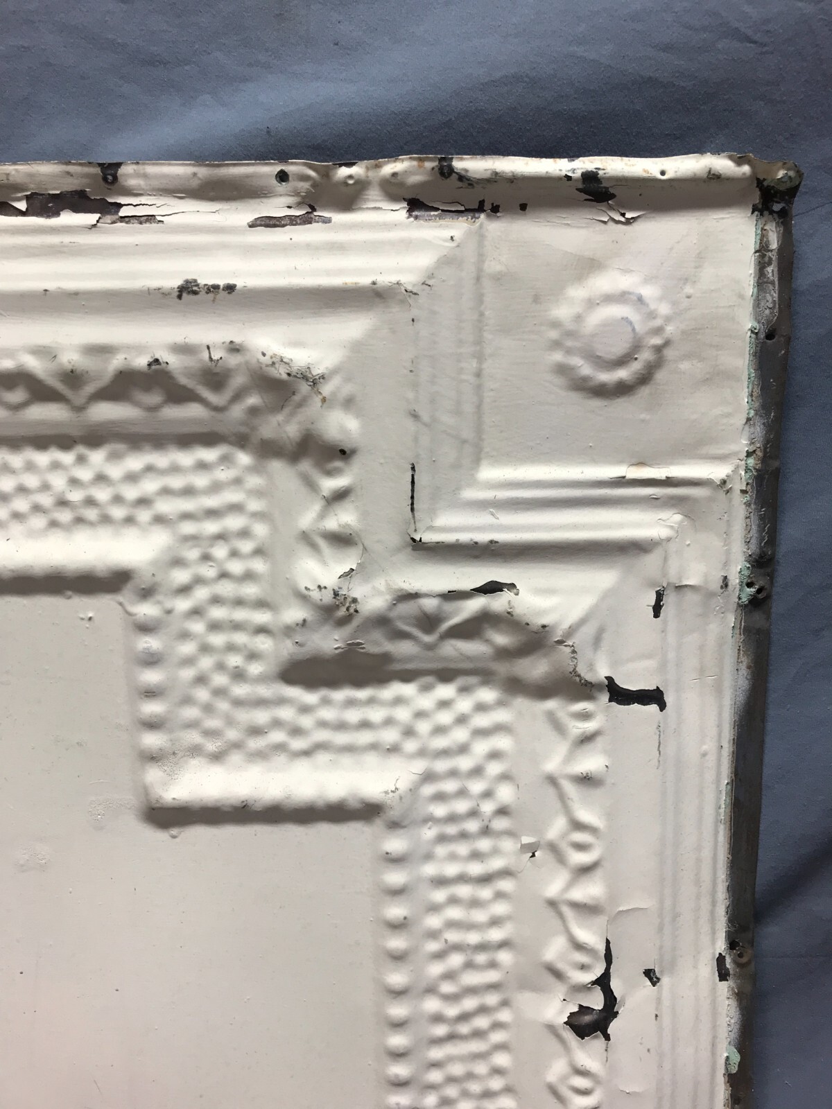 ONE Antique Embossed Cross Tin Metal Ceiling 24″x 30″ Shabby Chic Old 63-25B