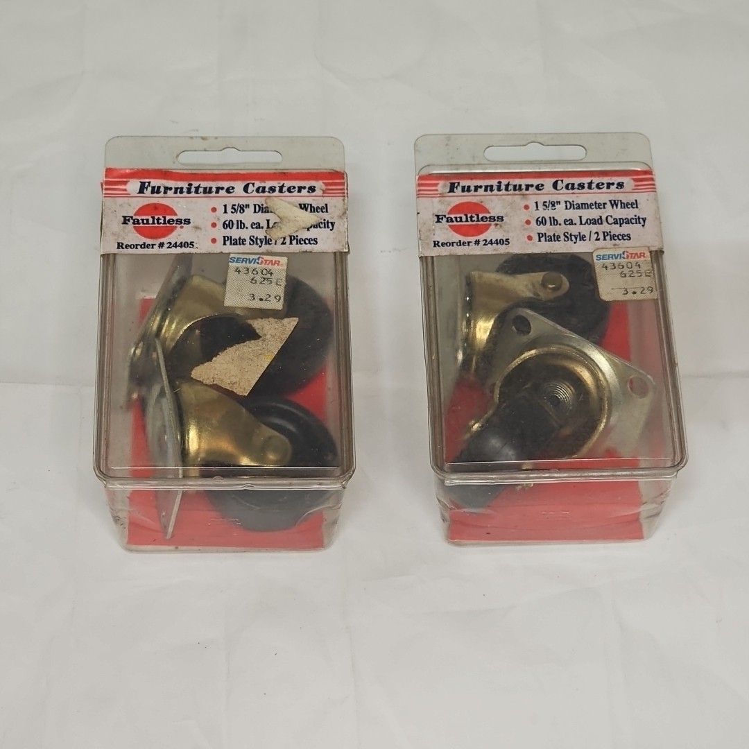 NOS NIB 4 Vintage Castors Furniture LOT OF 2 SEALED PACKAGES/ 4 CASTORS