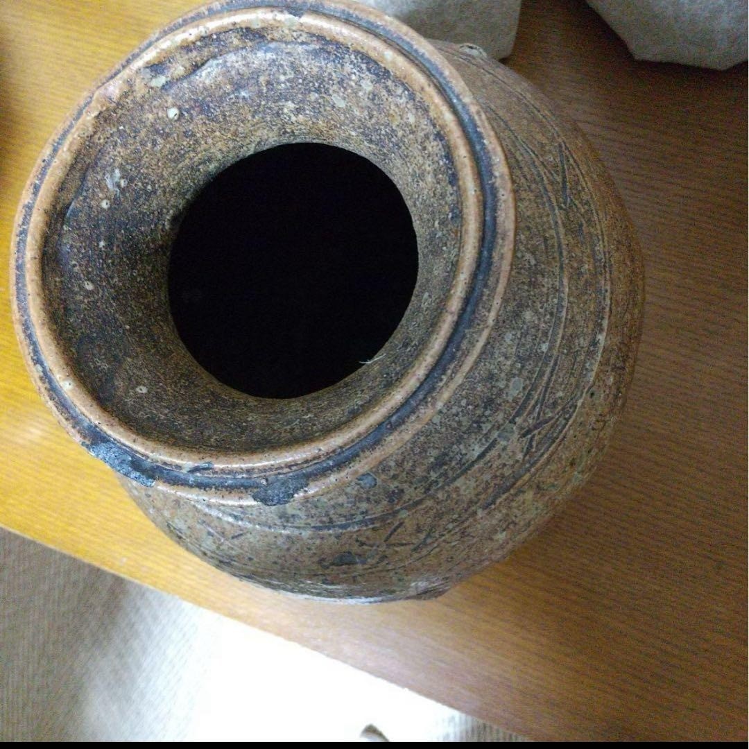 Antique Japanese Shigaraki Pottery Jar Edo Period 19th Century Vase Vessel 9.8in