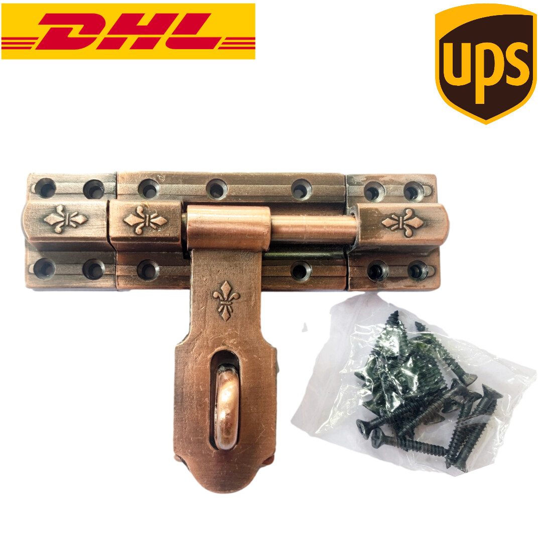 4” Vintage Iron Heavy Duty Slide Bolt Latch double lock for Metal Gates doors