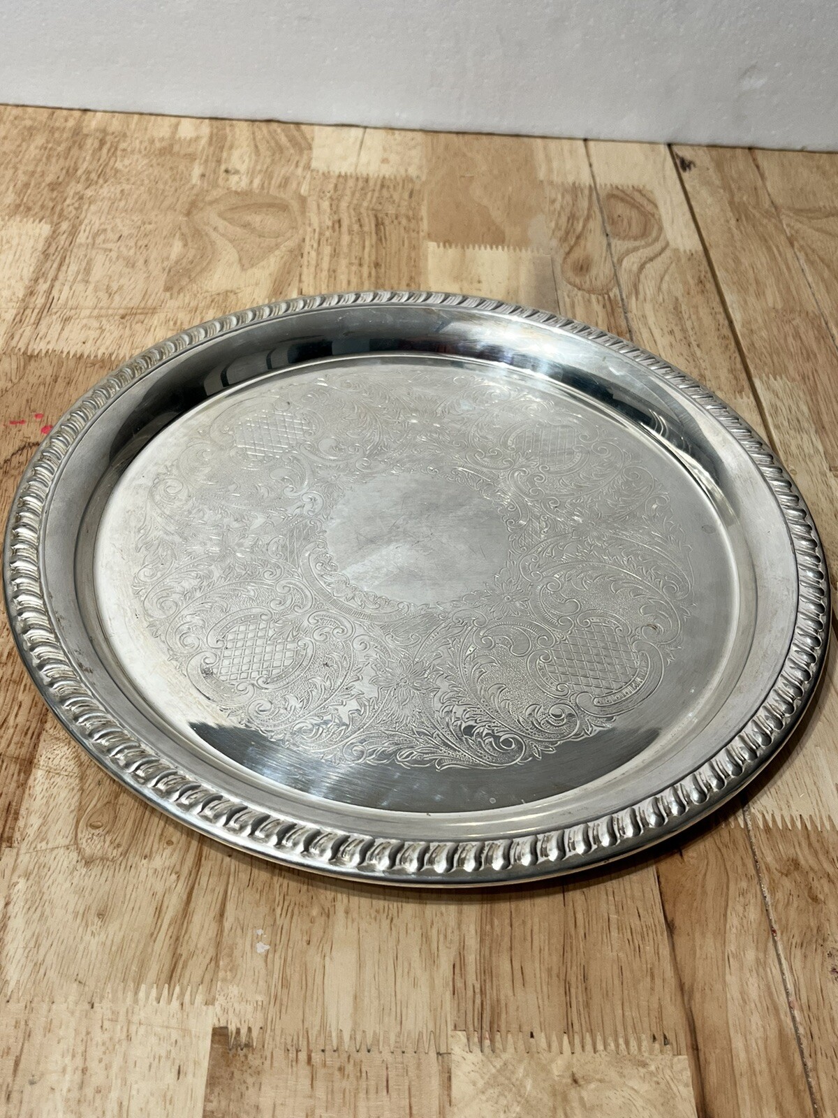 Vintage Sheridan Silver-plated Serving Tray 10 in. Rope Edge Party Platter