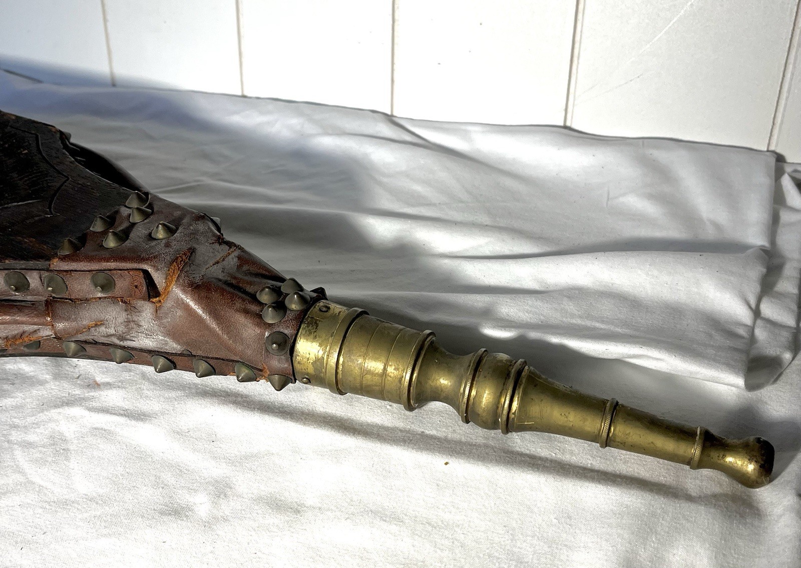 Antique Victorian Fireplace Bellows – Warwick Castle Motif, Circa 1800’s