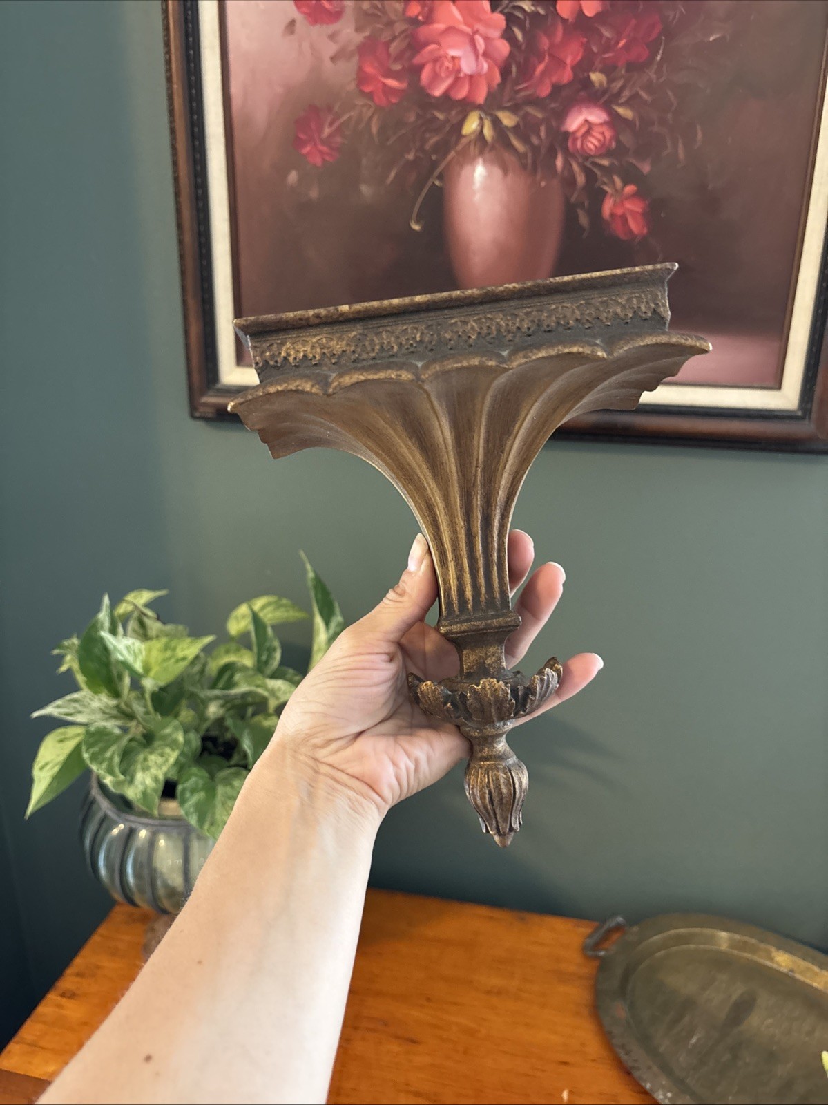 Vintage Wall Sconce Bronze Tone Gallery Wall Decor