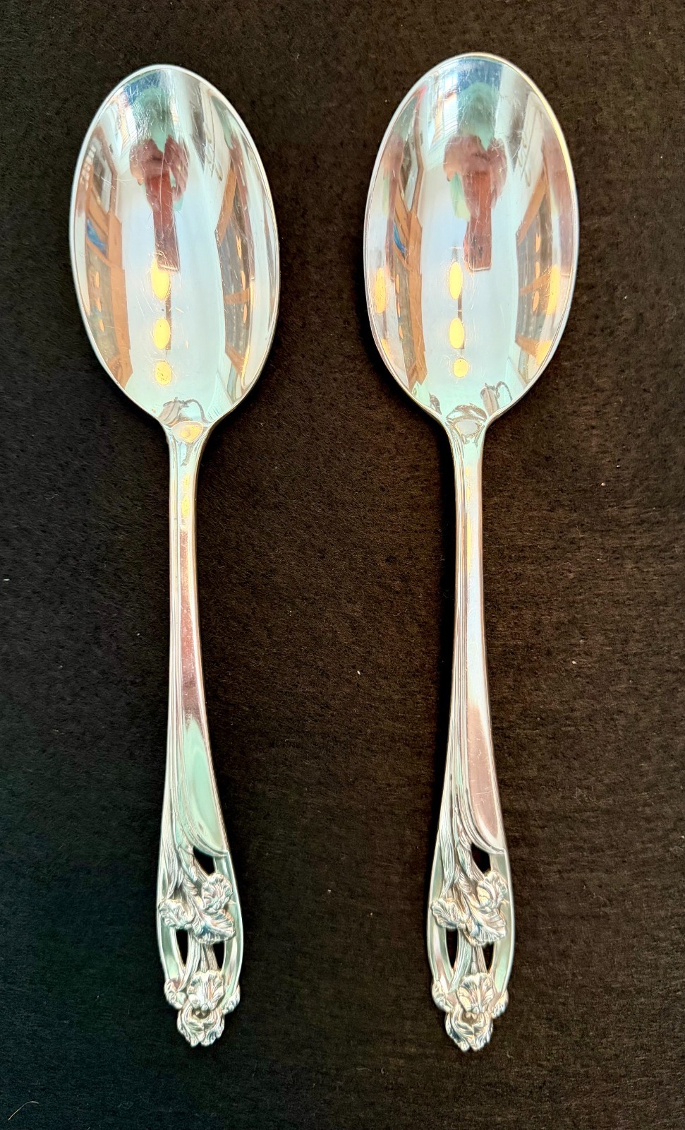 International Sterling “Silver Iris” Serving Spoon — Choose Your Quantity