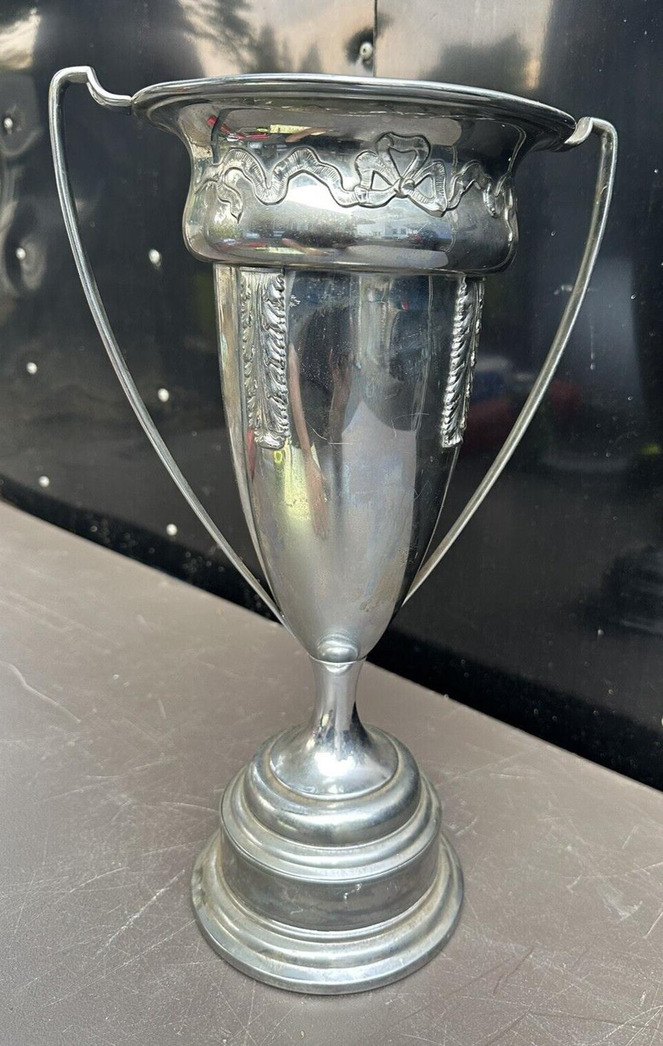 16″ Benedict Silver Plate Handled Trophy Empire Industrial League Champions 1929