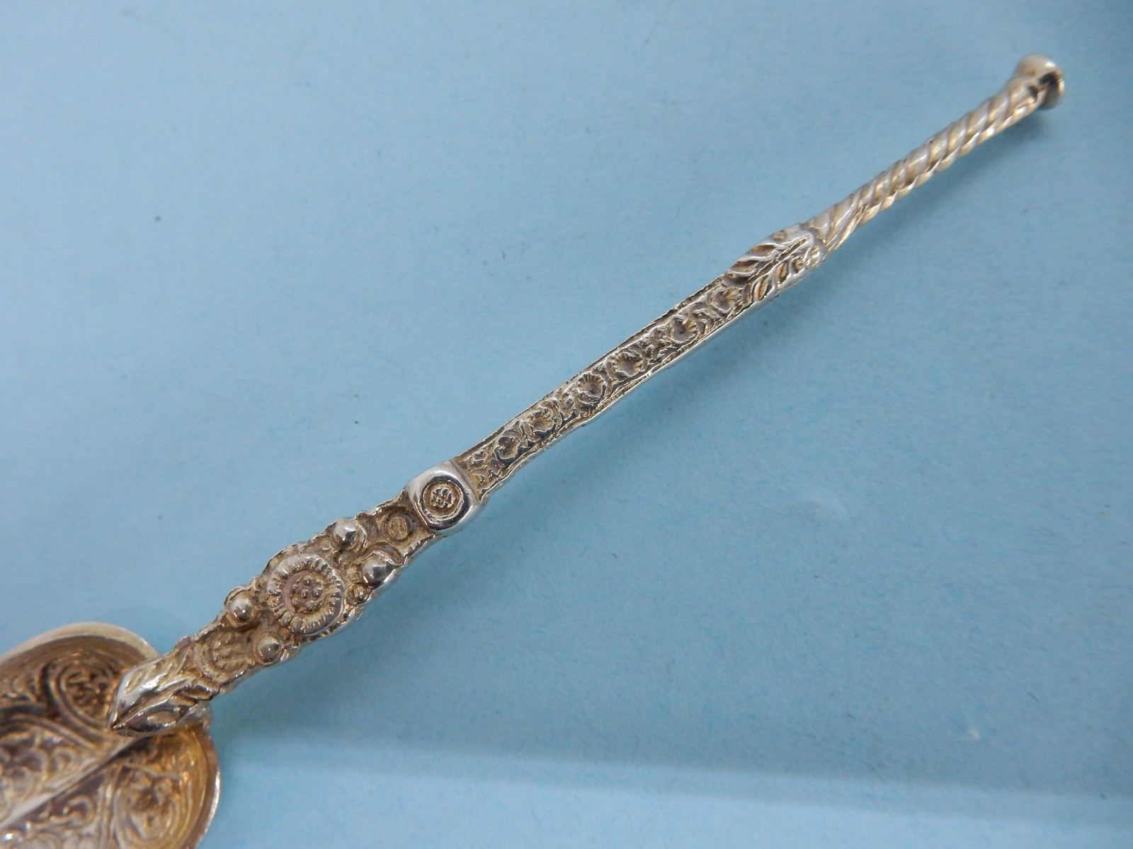 Edward VII Solid Silver Gilt Royal ANOINTING TEASPOON Lon 1902 Saunders Shepherd