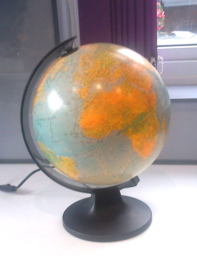 VINTAGE 1990s Scan Globe A/S Illuminated Lamp World Globe Made in Denmark