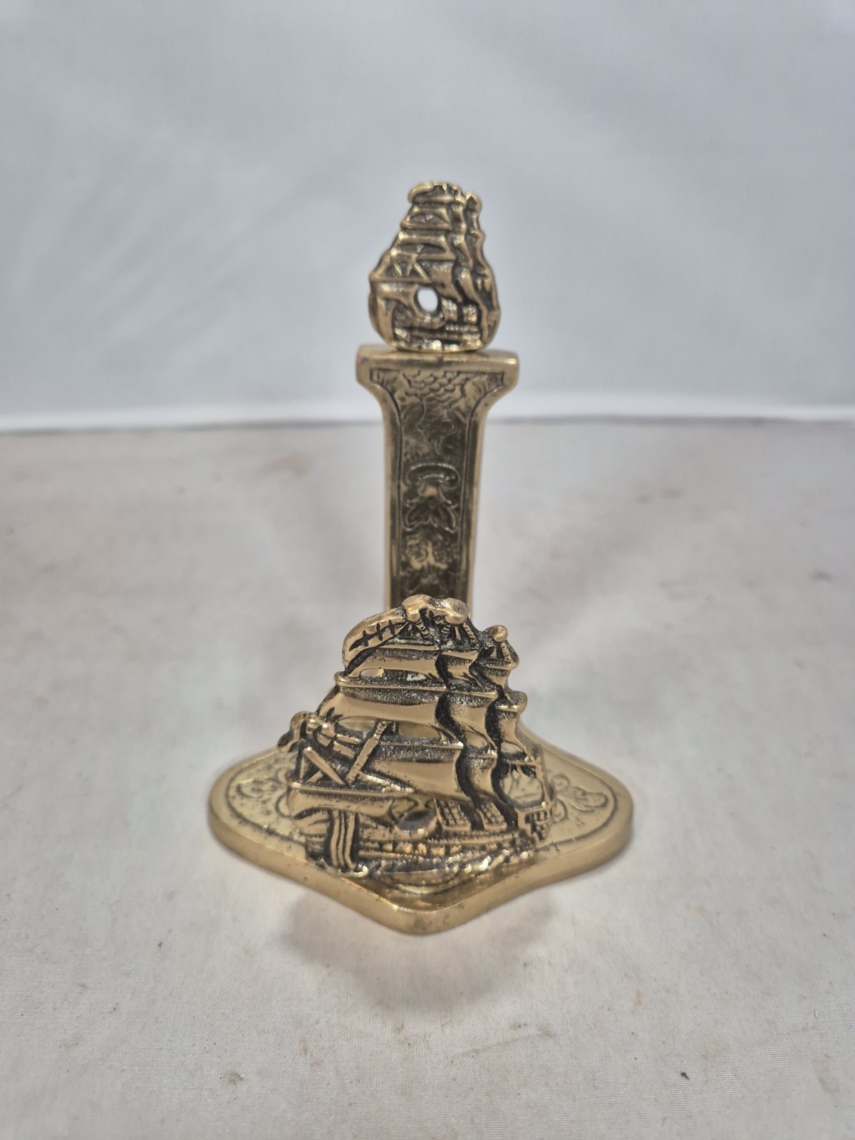Vintage Brass Galleon Ship Desk Letter Opener with Matching Stand – Maritime…