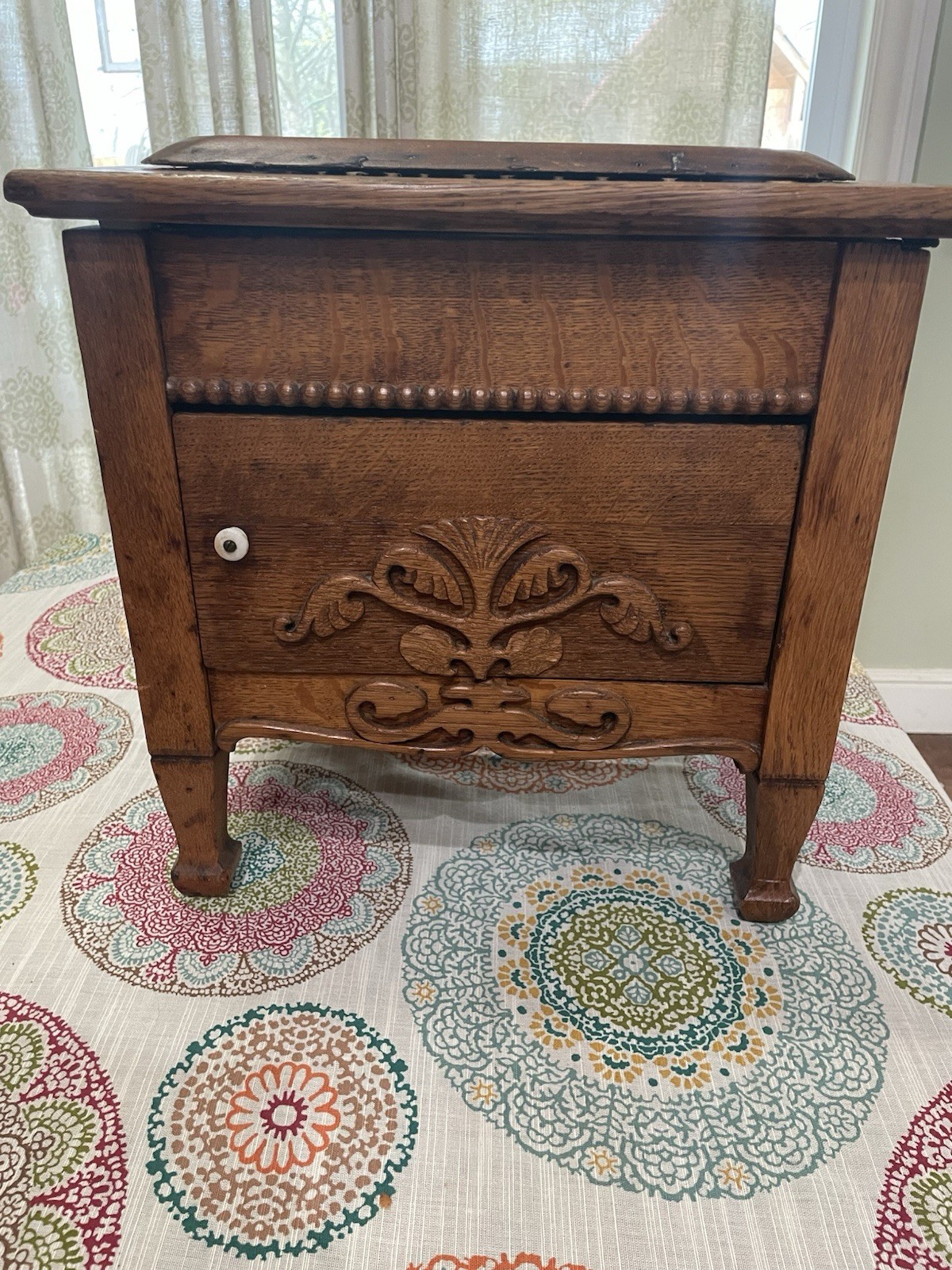 Antique Tiger Oak Cabinet w/Cobbler Tools See All Pictures