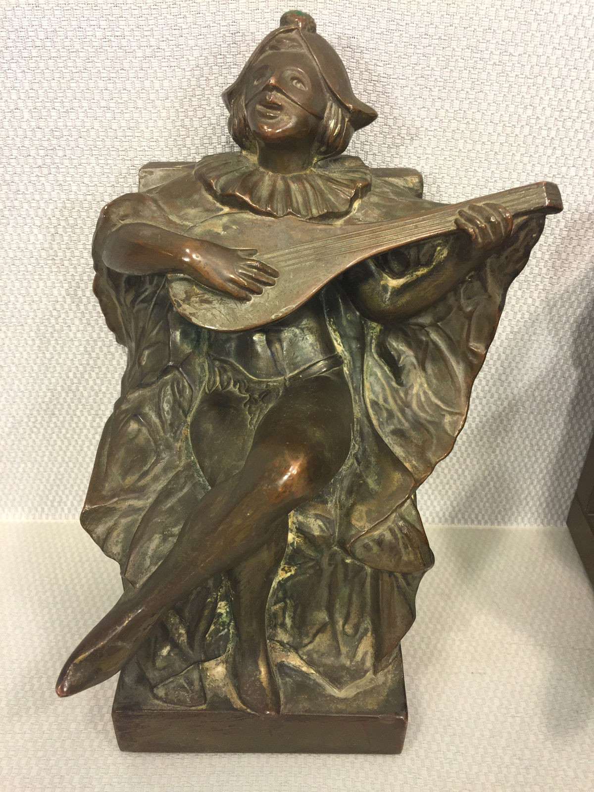 Vintage Pair of Bronze Minstrel Bookends #66 Unknown Maker