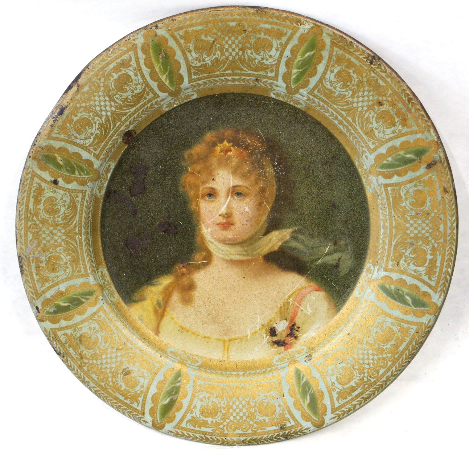 Antique Victorian Tin Litho Art Advertising Plate Vienna 1905 – Wine Whiskey
