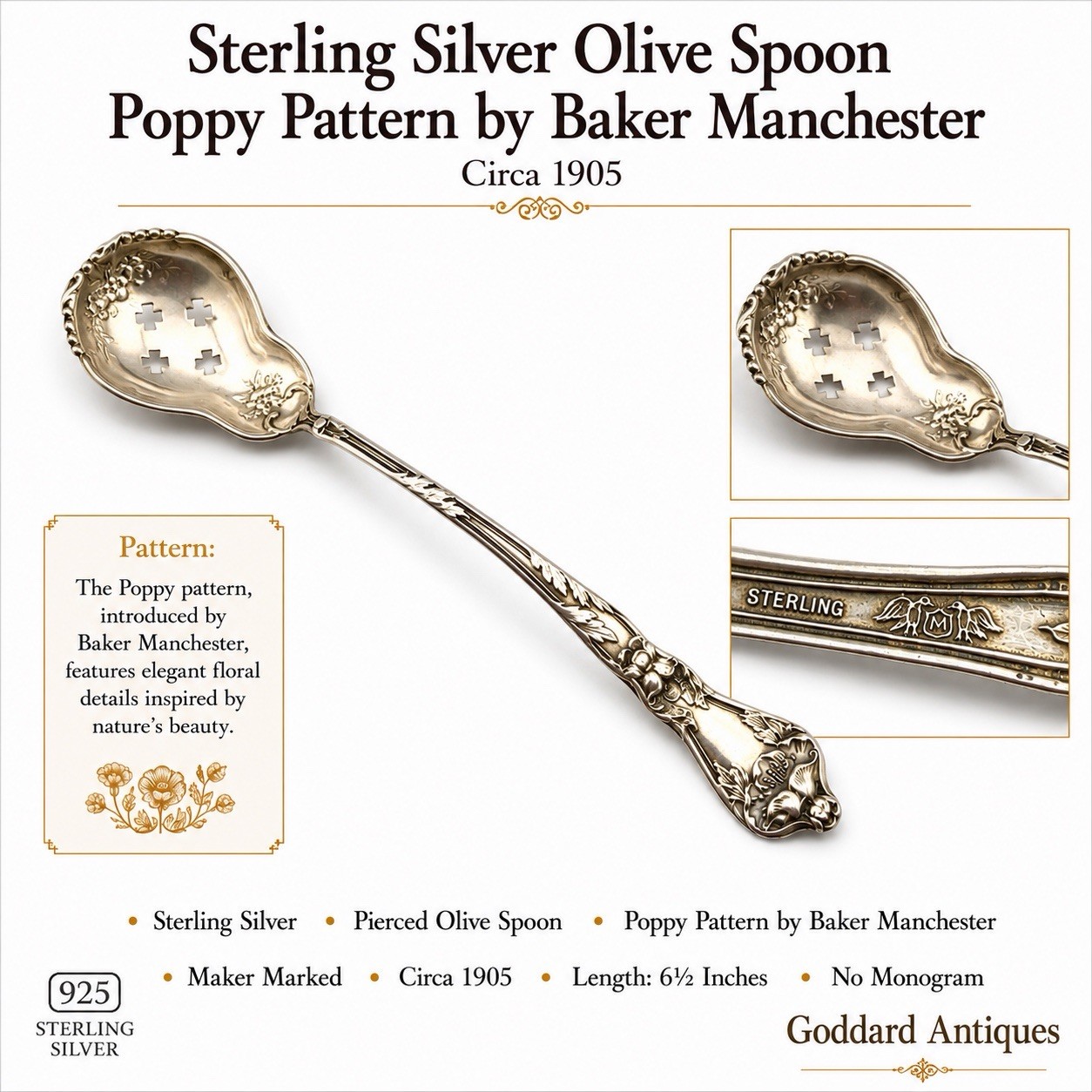Poppy By Baker Manchester Pierced Olive Spoon No Mono