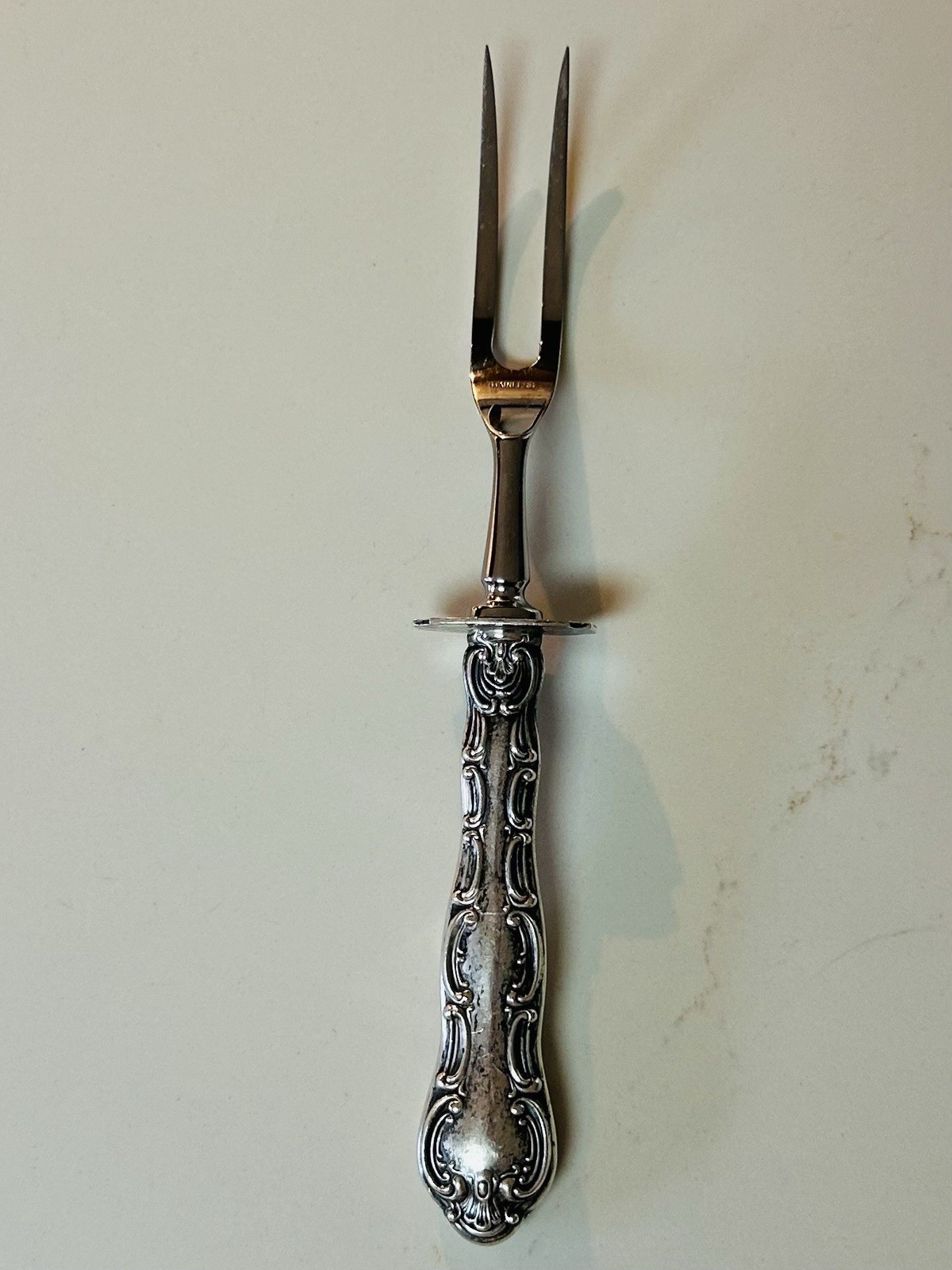 STRASBOURG BY GORHAM Antique STERLING SILVER meat Carving Fork