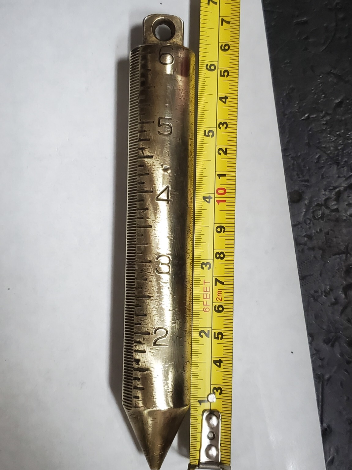 Antique K&E 7896-3 Solid Brass Oil Gauger’s Plumb Bob 18 oz. Keuffel & Esser